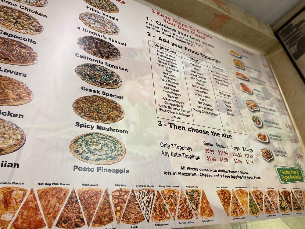 Menu at 4 Brothers Pizza pizzeria, Vancouver, Howe St