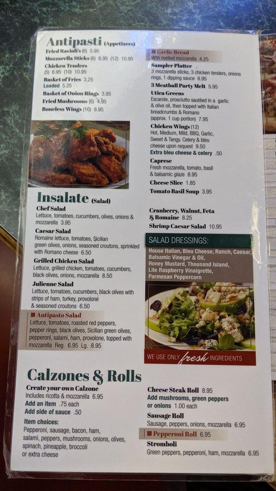 Menu at Avicolli's Pizza pizzeria, Camden