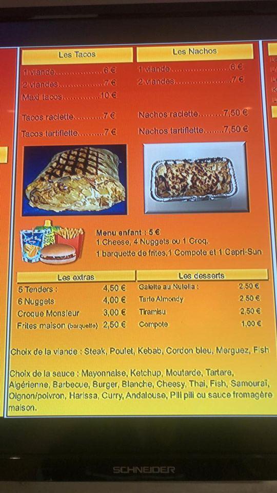 Menu au Los Tacos Locos restaurant, Thizy-les-Bourgs, Rte de Roanne