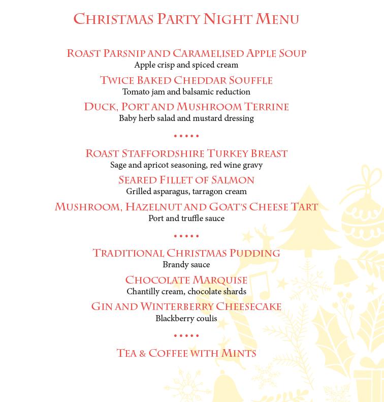 Menu at Horsley Lodge Wedding Venue Golf Club Restaurant and Hotel