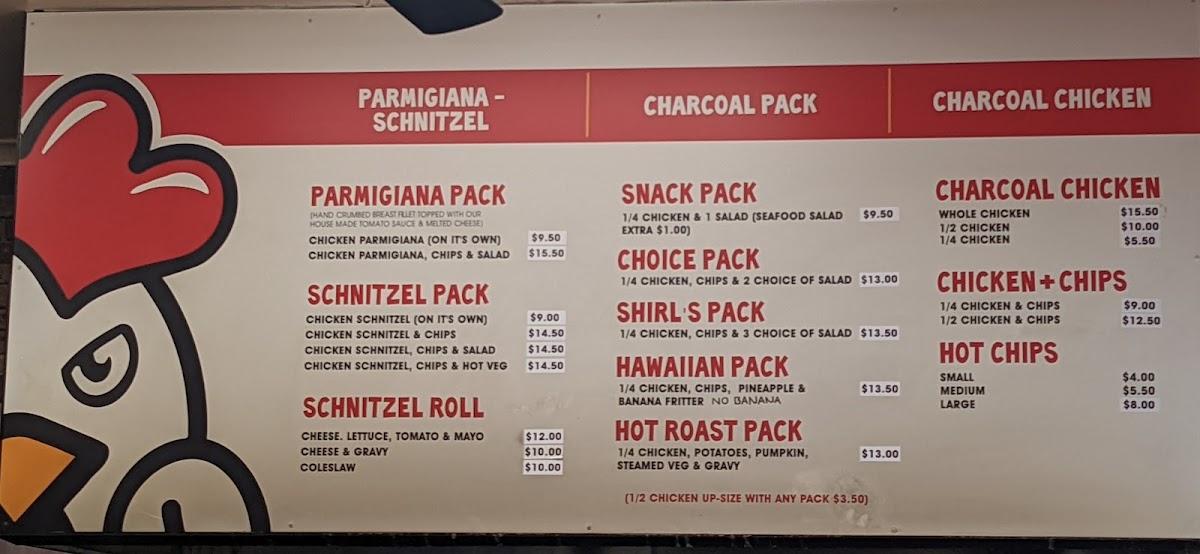 Menu at Benalla Charcoal Chicken restaurant, Benalla