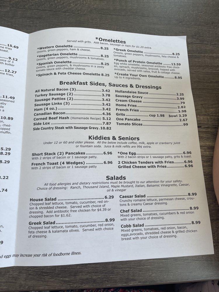 Menu at House of Breakfast restaurant, Sneads Ferry