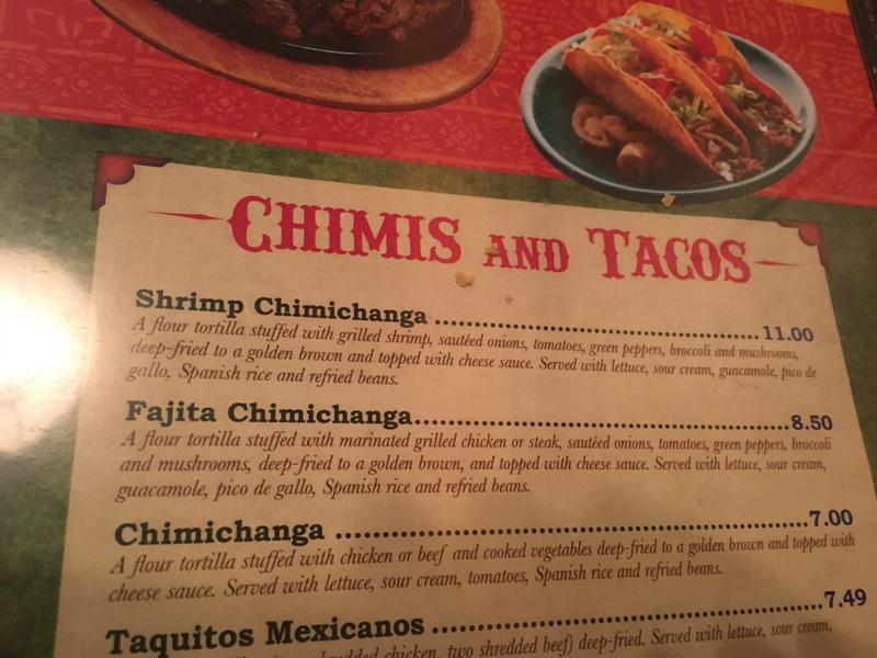 Menu at El Parian Mexican Restaurant, South Zanesville