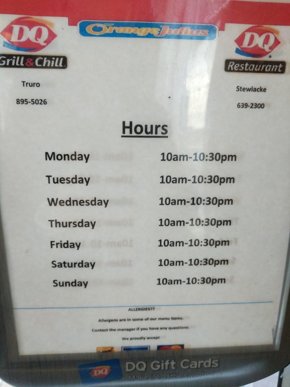 Menu at Dairy Queen Grill & Chill fast food, Stewiacke