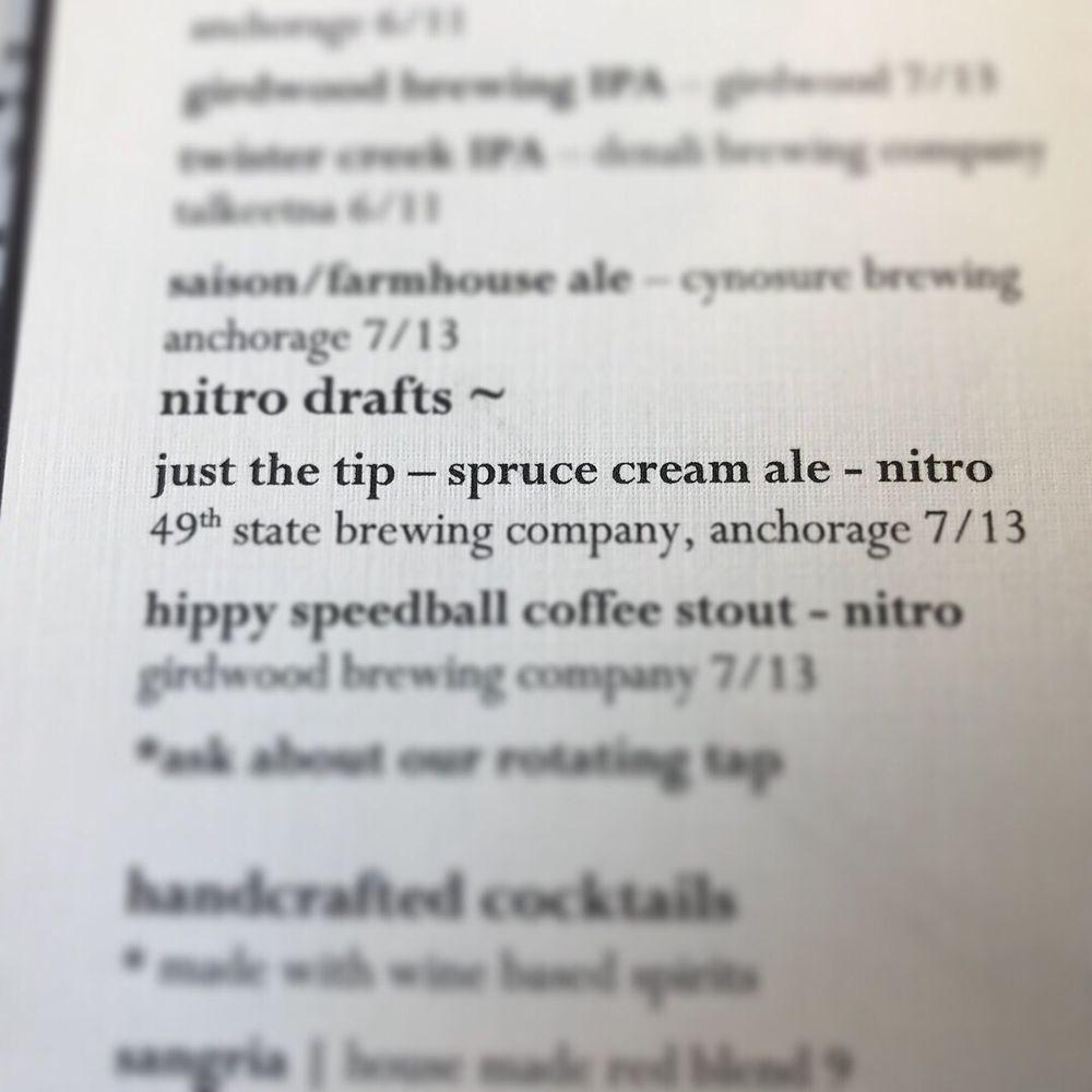 Menu at Jack Sprat pub & bar, Anchorage