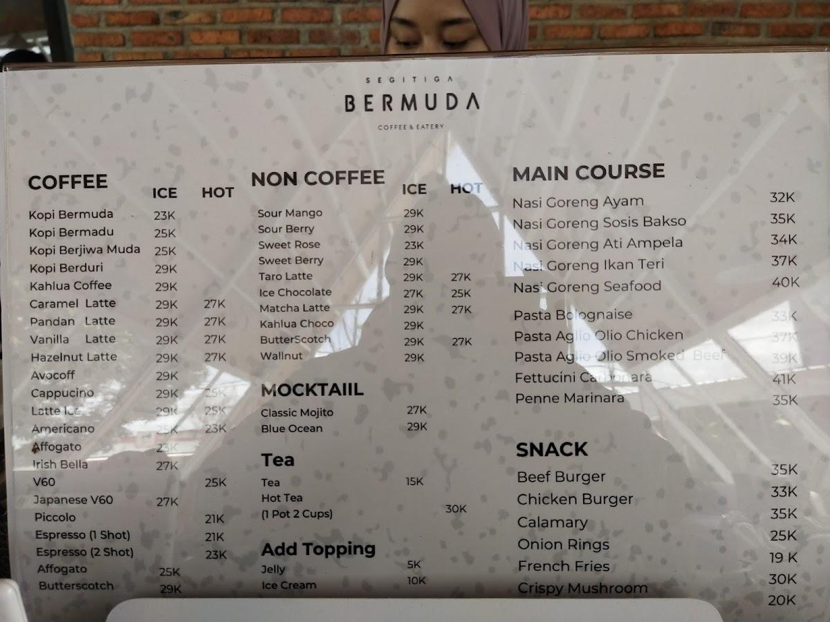 Menu at Segitiga Bermuda Coffee & Eatery, South Tangerang