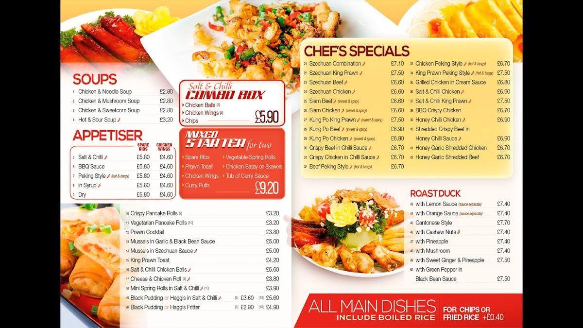 Menu at The Golden Star fast food, Johnstone