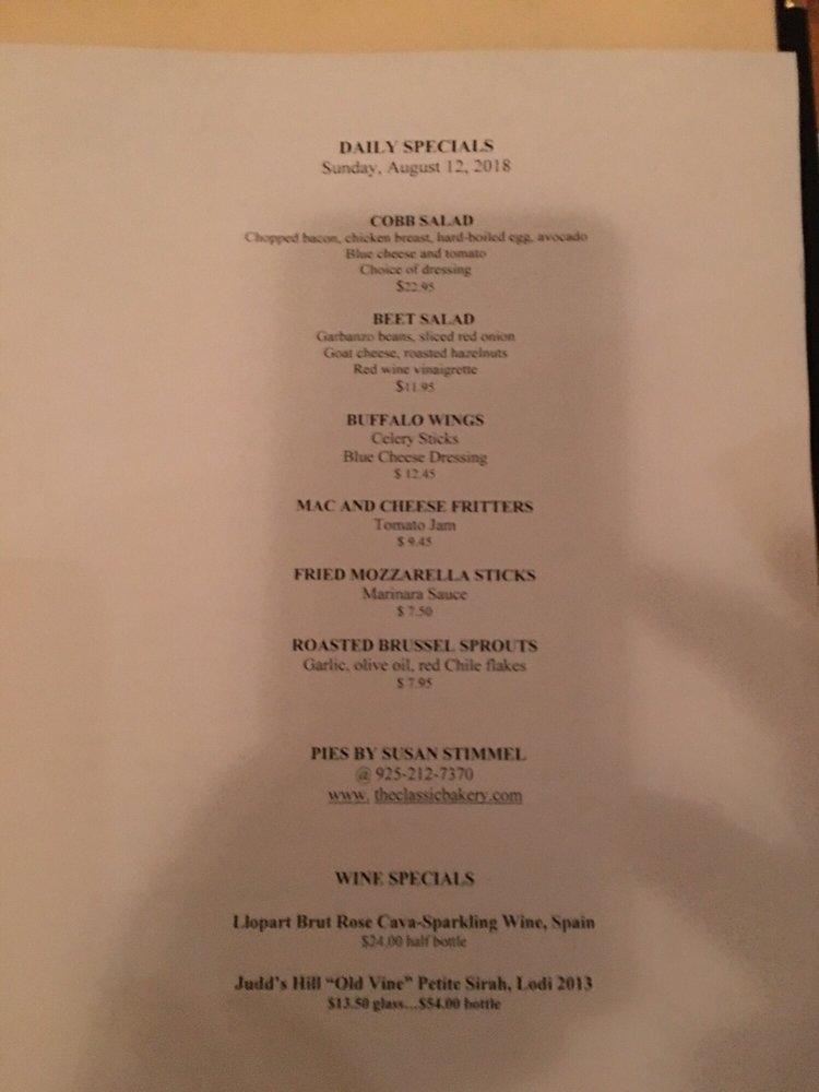 Menu at Casa Orinda pub & bar, Orinda