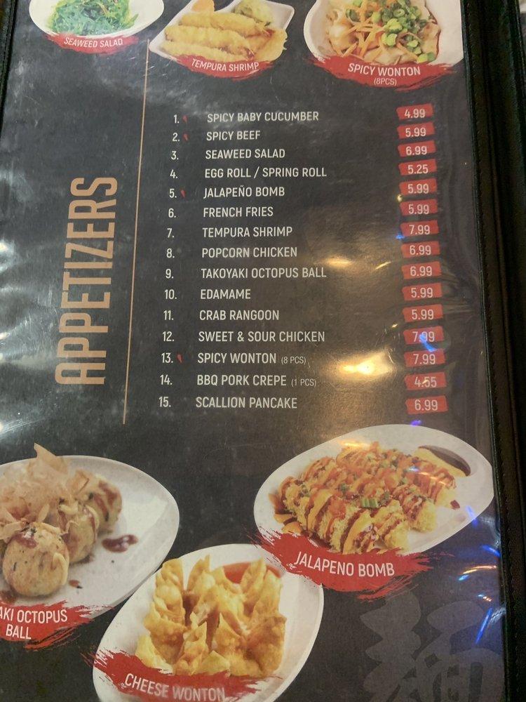 Menu at fun noodle bar, Odessa