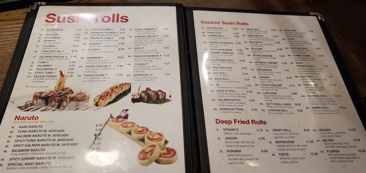 Menu at Wasabi House‎ restaurant, Pace