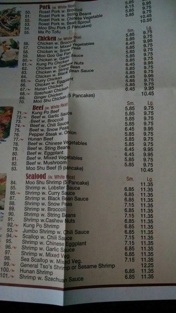 Carta del restaurante Wok Oriental, Englewood, 11 Nathaniel Pl