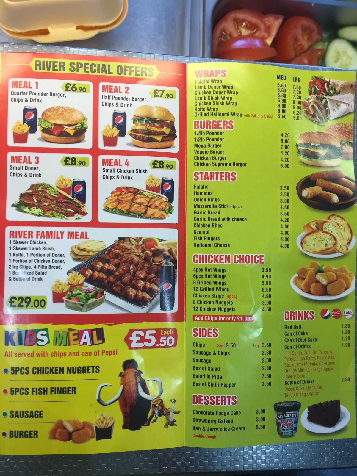 Menu at River Kebab & Pizza fast food, Maidstone