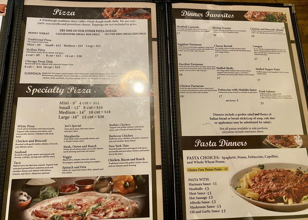 Menu at Monte Cello's Italian Restaurant, Pittsburgh, Babcock Blvd