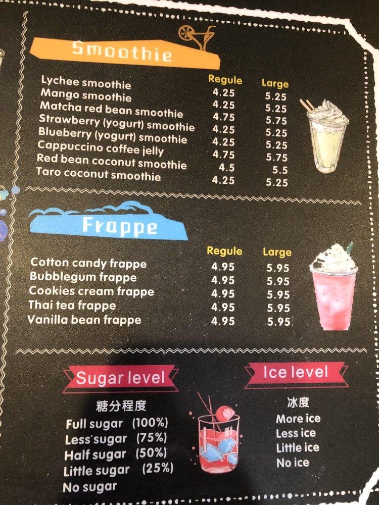 Menu at Tea Yard cafe, Oak Lawn