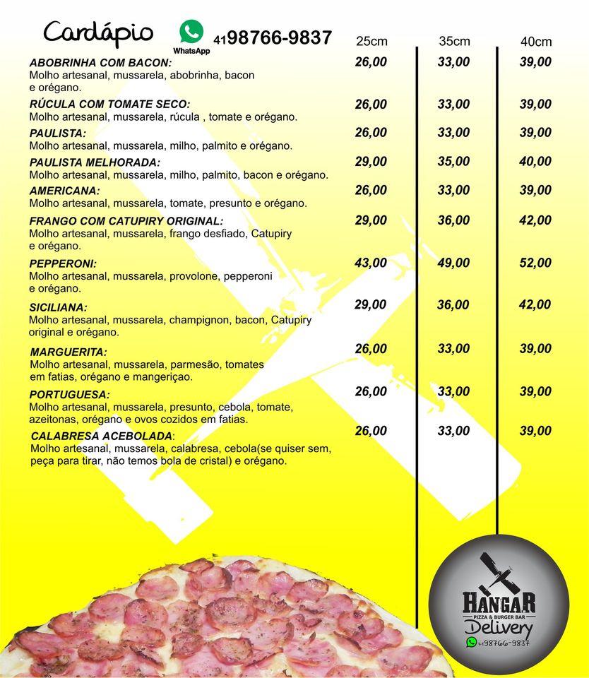 Hangar Rock Burger Bar cardápio