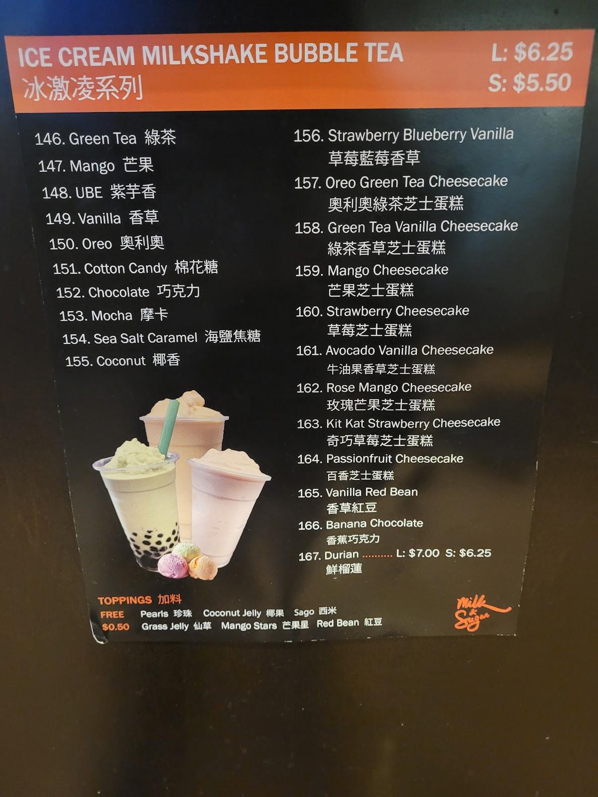 Menu at Milk and Sugar BBQ Bar, Vancouver