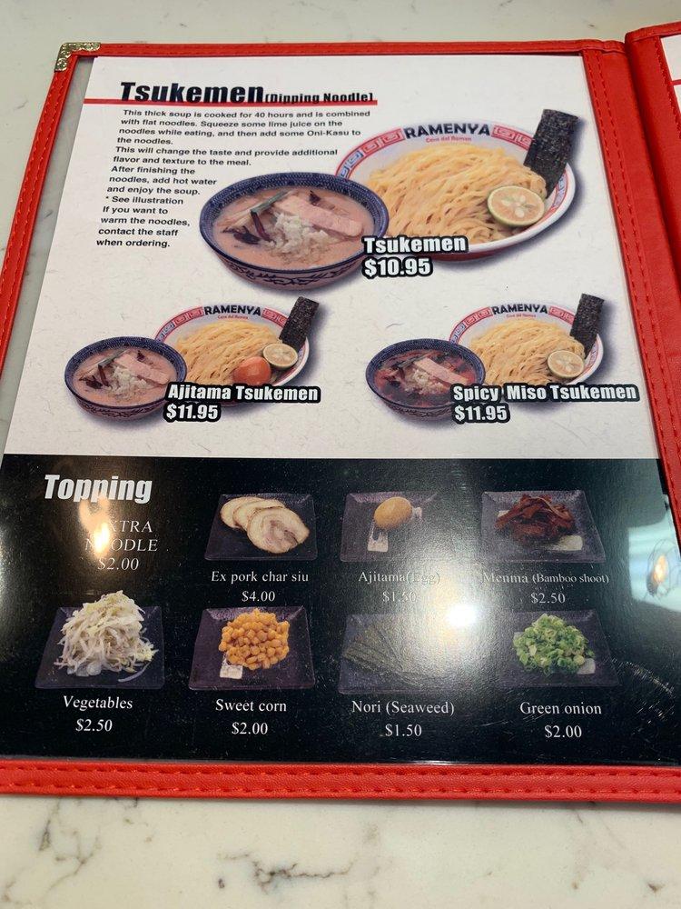 Menu at CHICAGO RAMEN restaurant, Des Plaines