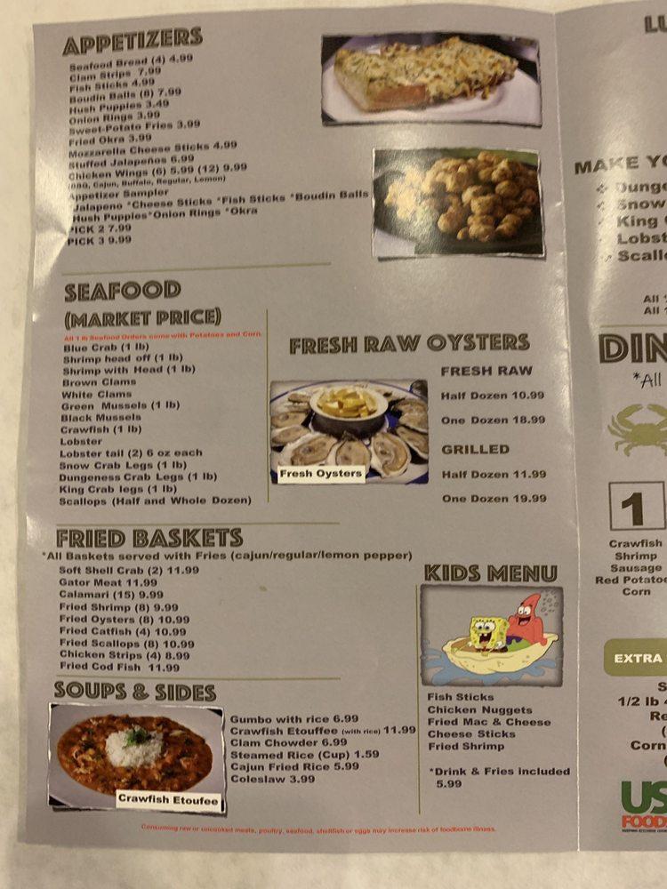 Menu at Storming Crab Seafood Restaurant Lexington, Lexington