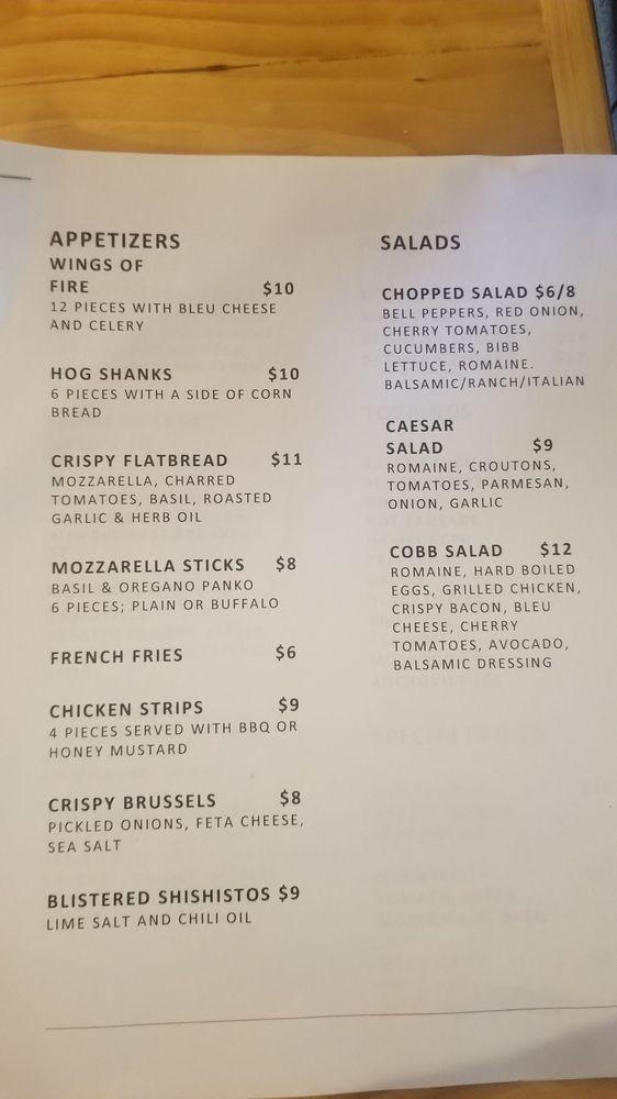 Menu at MJ Tuckers pizzeria, Sandisfield