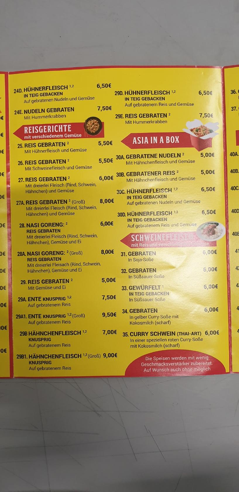 Speisekarte von Asia King restaurant, Stockach