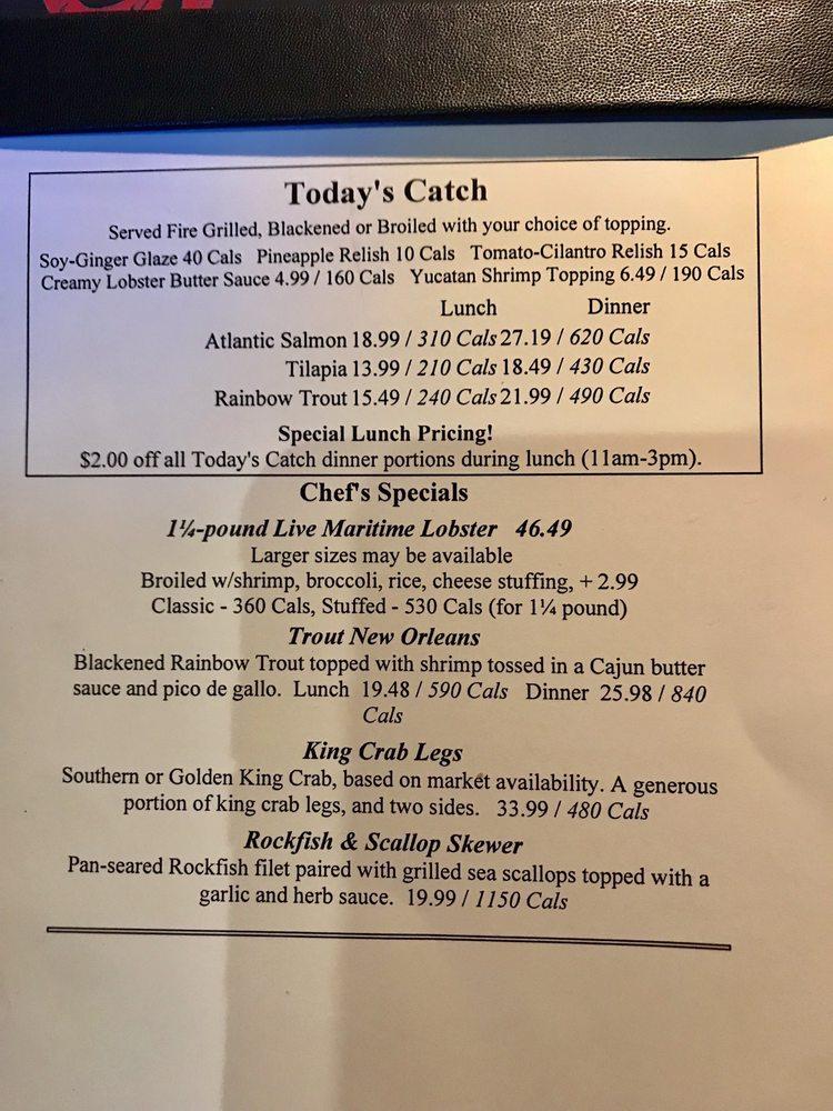 Menu at Red Lobster restaurant, Toronto, Sheppard Ave E
