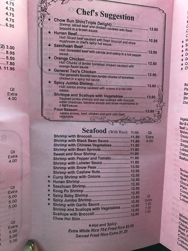 Menu at Wah Sing Restaurant, Washington