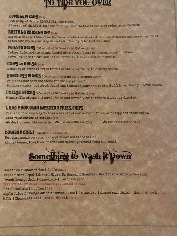 Menu at HitchN Post Restaurant, Williamston