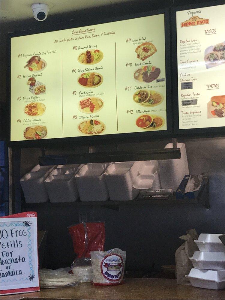 Menu at Taqueria Super Taco restaurant, Woodlake