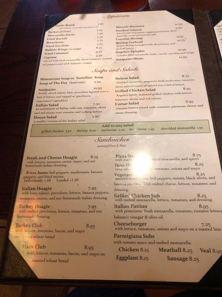 Menu At Angelo S Italian Pizza Pizzeria Midlothian Midlothian Turnpike