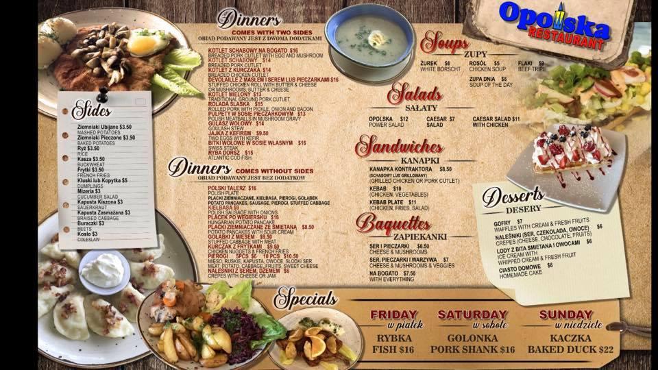 Menu at Opolska Restaurant, Schaumburg