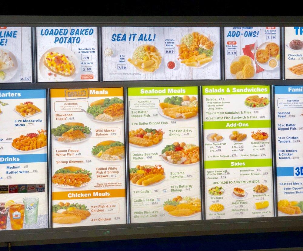 Menu at Captain D's fast food, Memphis, N Germantown Pkwy