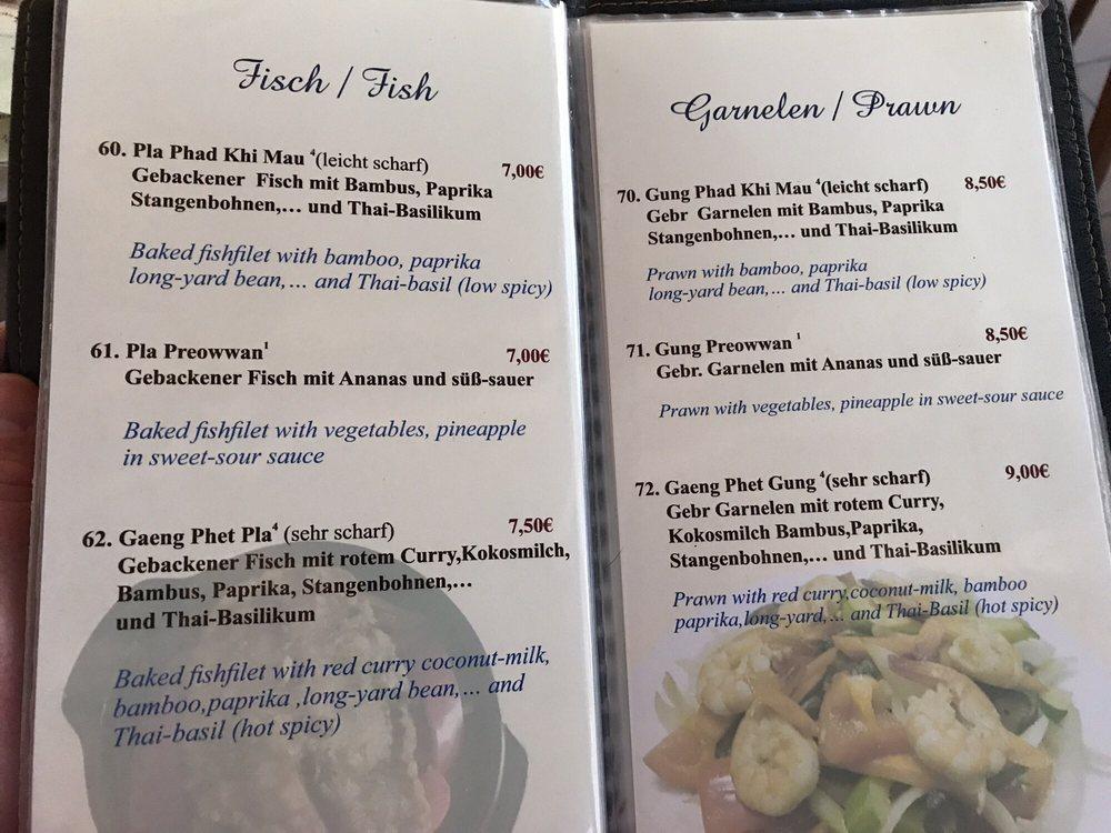 Menu at Khao Lak restaurant, Mehlingen