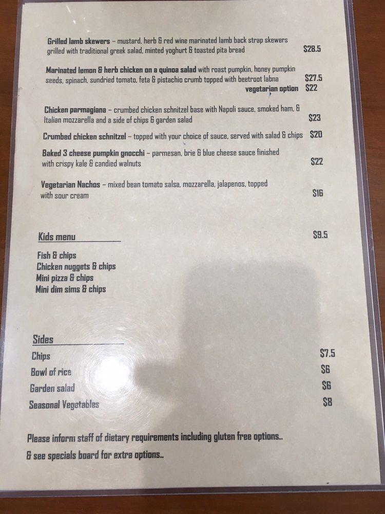 Menu at 12 Rocks Beach Bar Cafe, Port Campbell