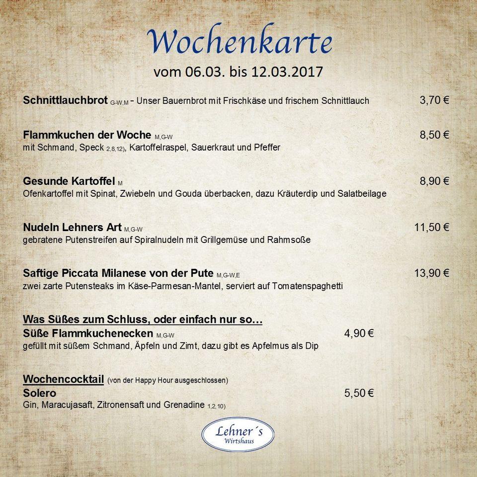Speisekarte von Lehners Wirtshaus Rastatt restaurant, Rastatt