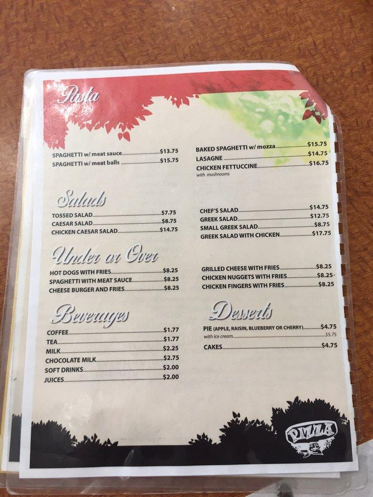 Menu at Santa Maria Pizza & Spaghetti House pizzeria, Thompson