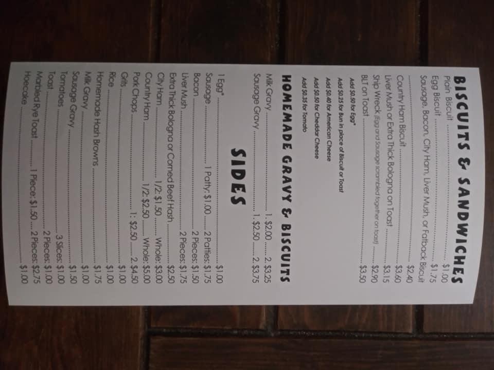 Menu at Country Kitchen restaurant, Lilesville