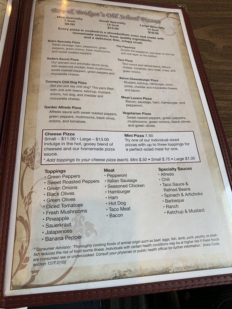 Menu at Patrick's Restaurant, Adel