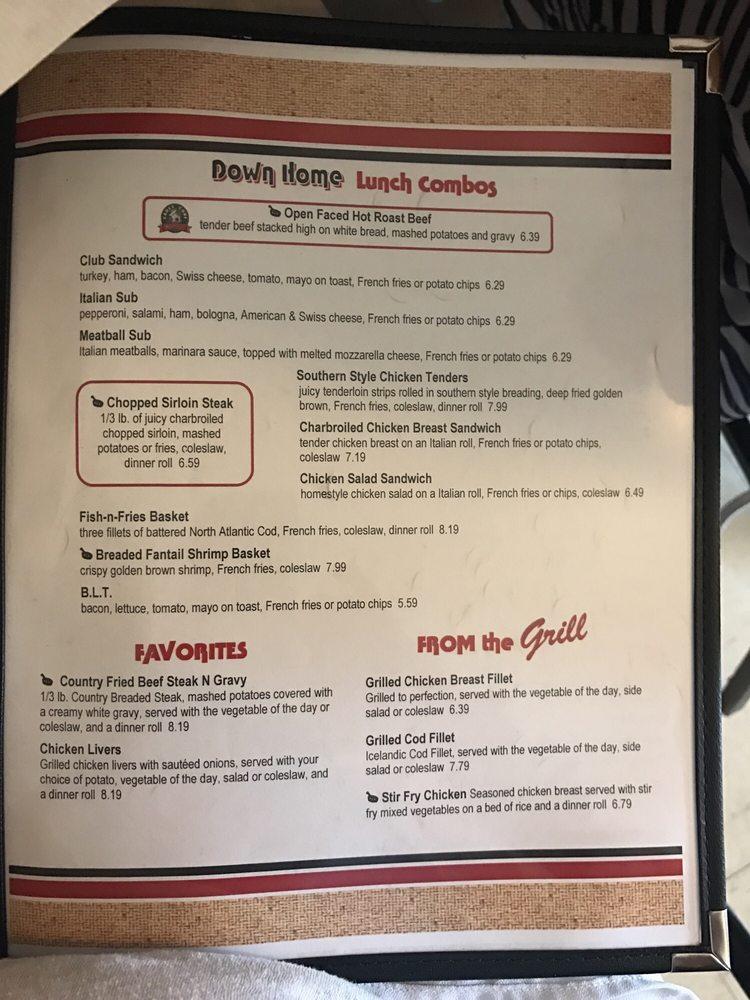 Menu at Down Home Grill restaurant, Louisa