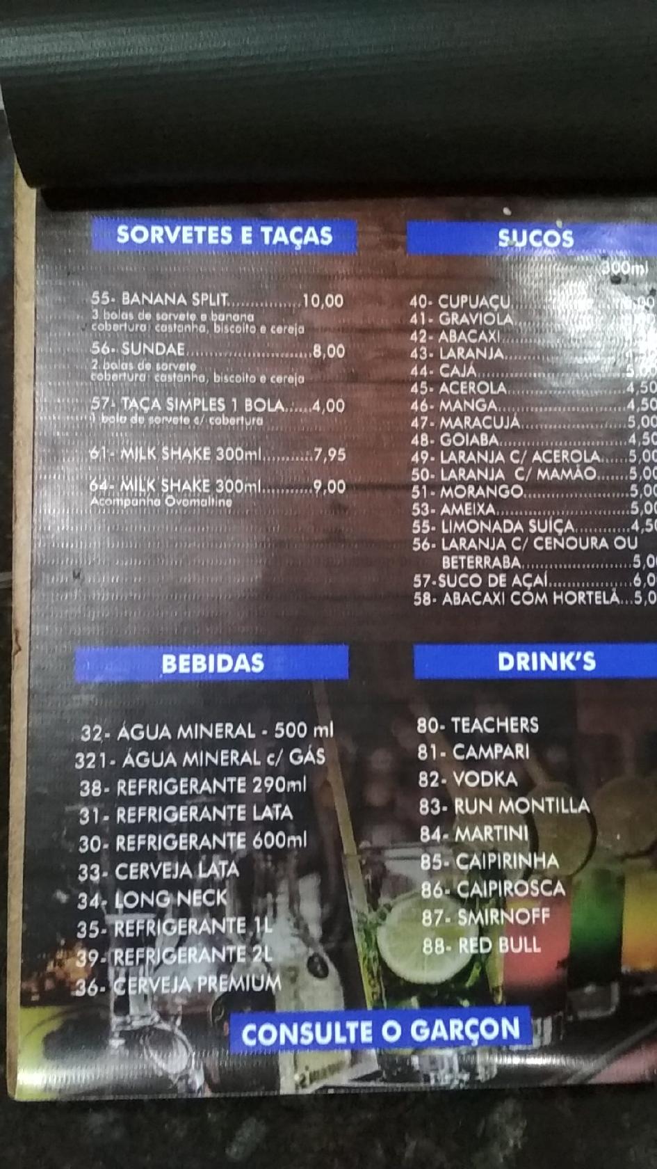 Menu At Sabor Da Vovó Restaurant, Brazil