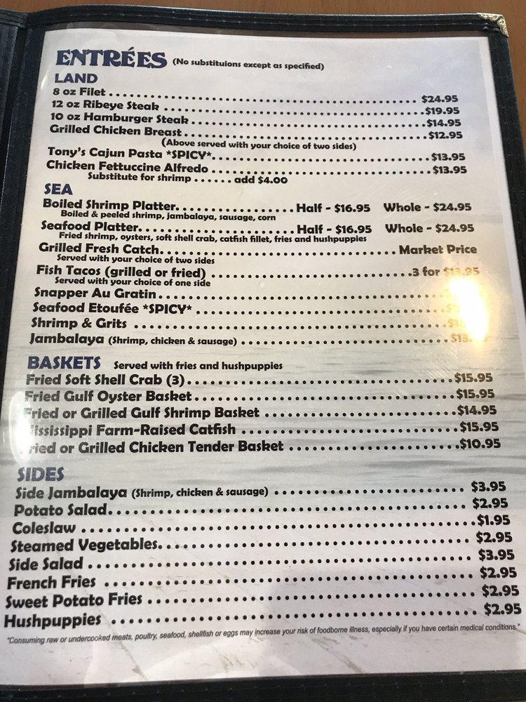 Carta del restaurante Gollott's Fresh Catch Seafood, Biloxi