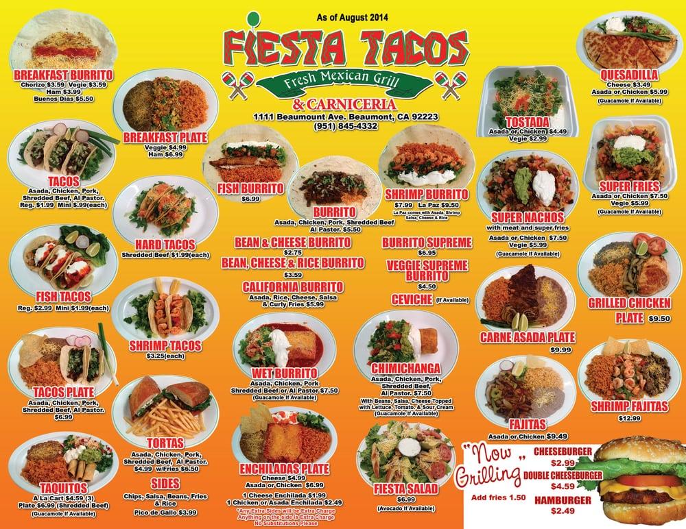 Fiesta Tacos in Beaumont Restaurant menu and reviews