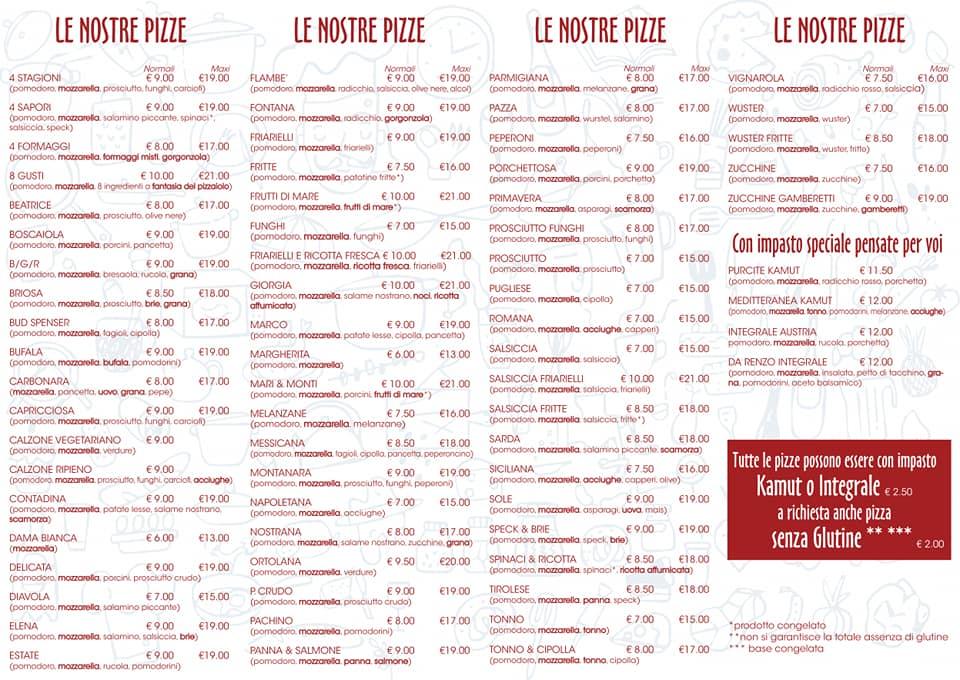 Menu di Da Renzo 