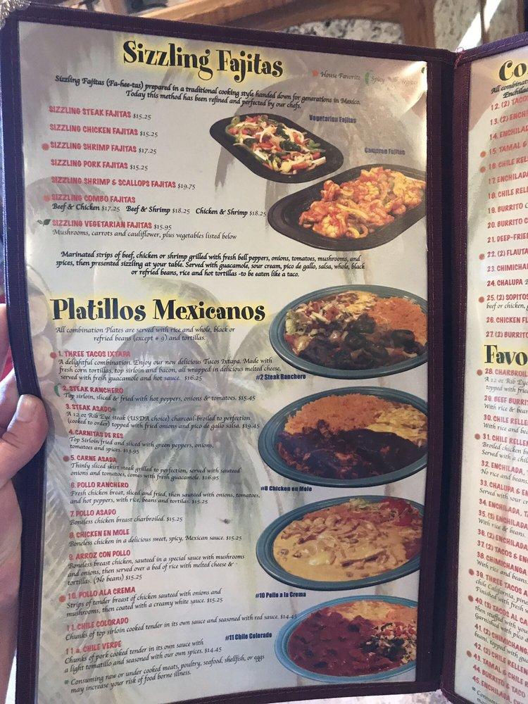 Menu at Ixtapa Mexican Restaurant, Hermiston