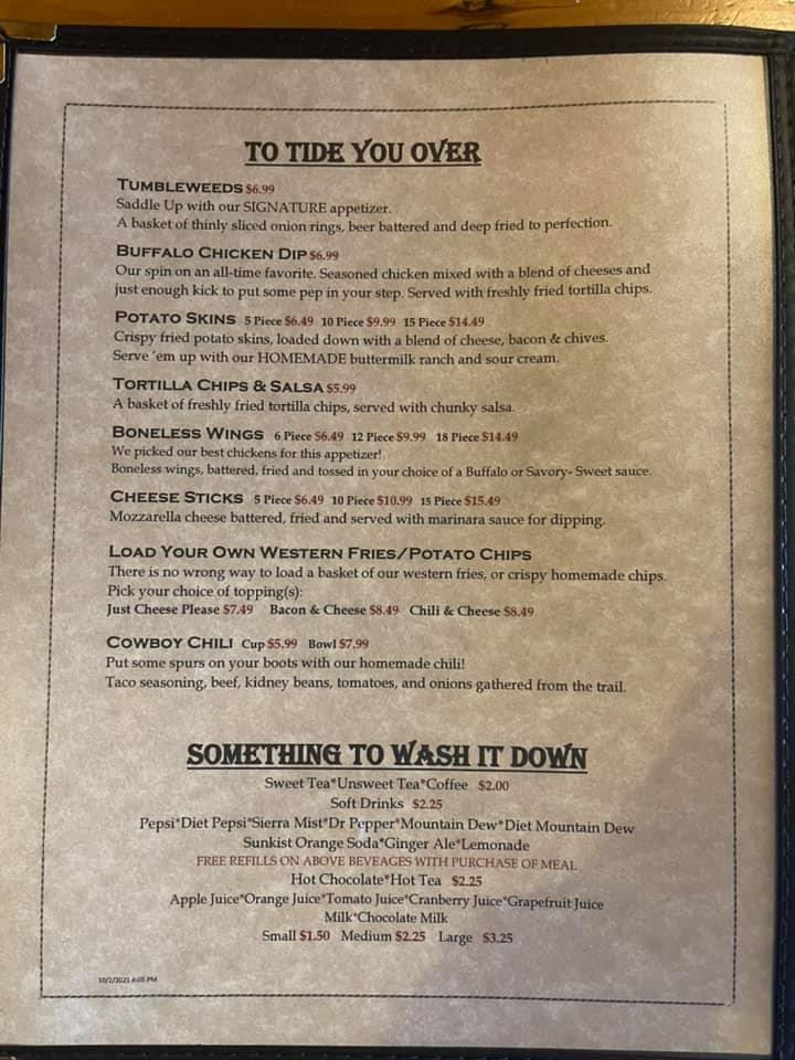 Menu at HitchN Post Restaurant, Williamston