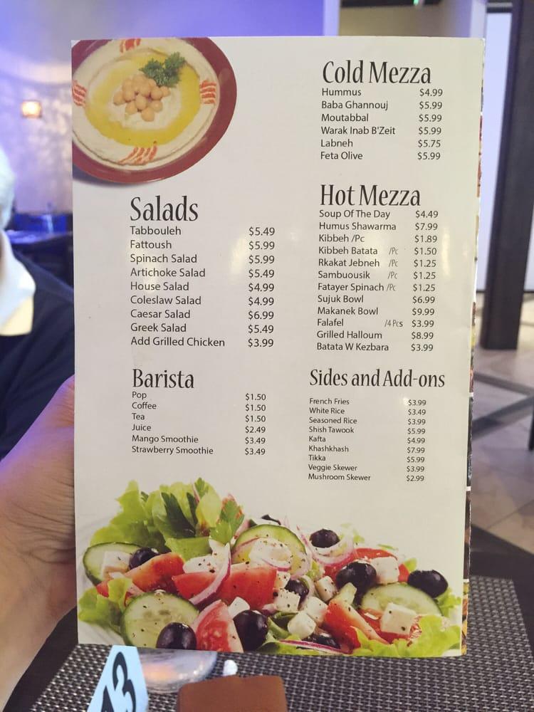Menu at La Mill restaurant, Mississauga