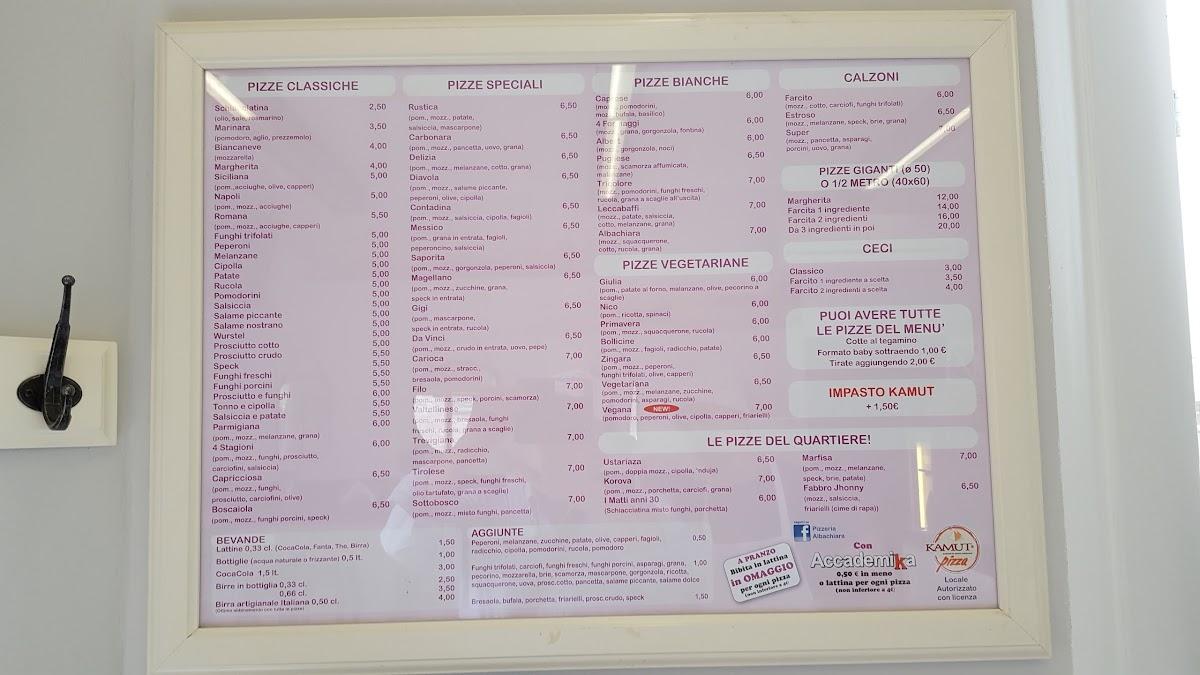 Menu di Albachiara 