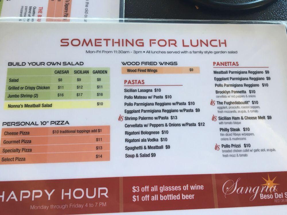Menu at Sicilian Oven pizzeria, Coral Springs