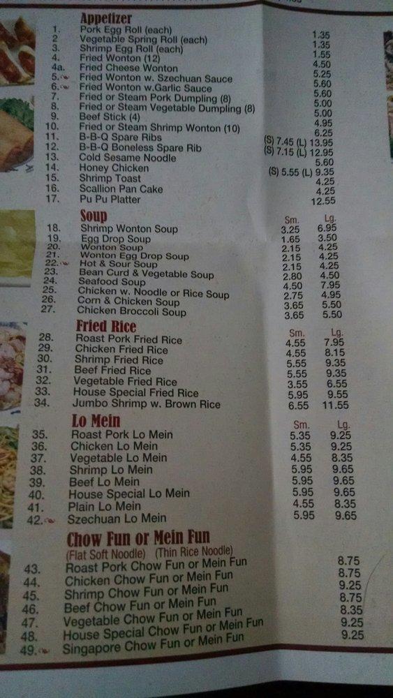 Carta del restaurante Wok Oriental, Englewood, 11 Nathaniel Pl
