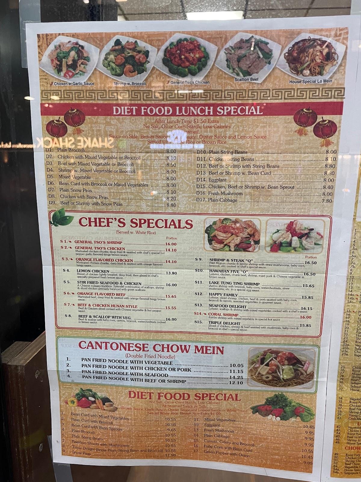 Menu at King Wok restaurant, New York City, 222 Varick St