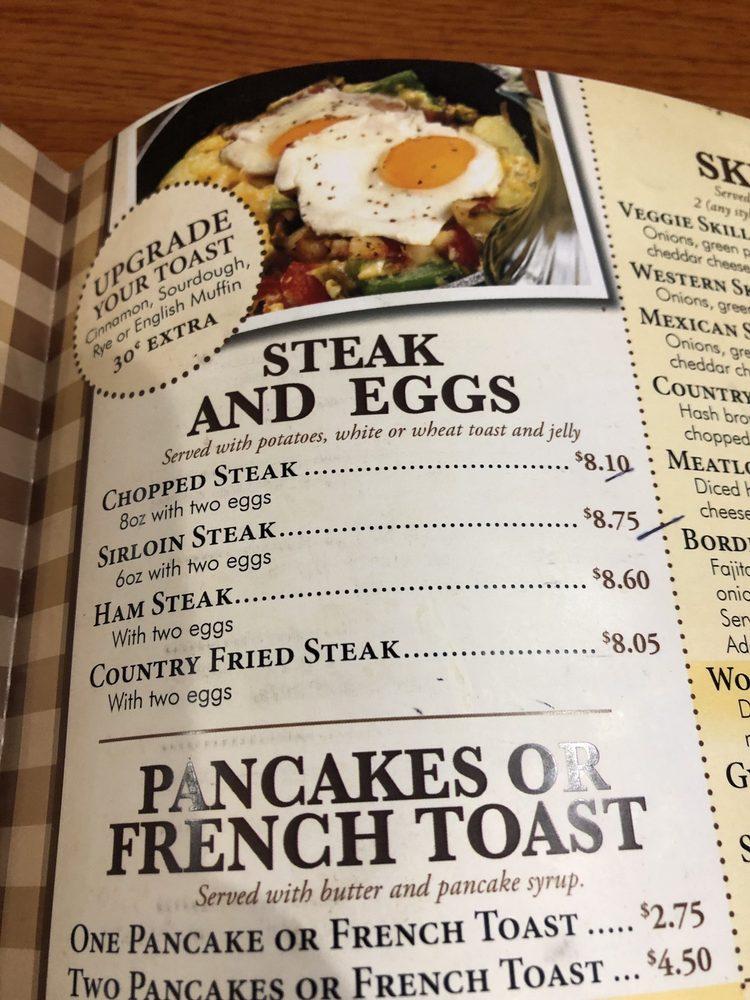 Menu at Frontier Cafe, Grinnell